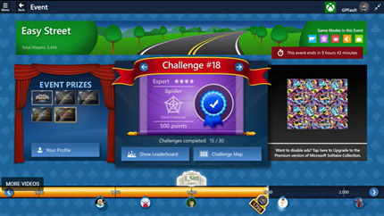 Microsoft Solitaire Events Motion Mockup